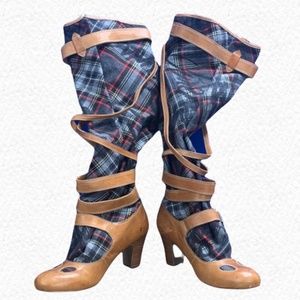 Vivienne Westwood Gladiator Pirate Shoe Boots Tartan Size US 7.5